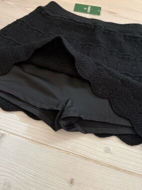 NWT Halara Black Knit Crochet Mini Skort